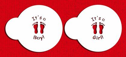 Designer Stencils C190 It&#039;s a Boy/Girl Candy/Cookie Stencils, Small, Beige/Semi-Transparent N2