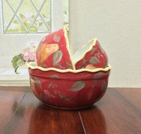 Red Orchard Ceramic 3-Piece Bowl Set, 8-3/8"W, 82769 by ACK N14