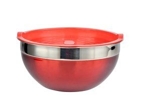 Prime Cook Mixing Bowl - Red (26cm Diameter) with cover