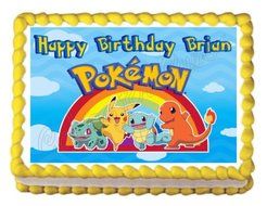 POKEMON Party Edible image Cake topper decoration - personalized free!