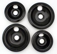 RangeKleen P10784X Porcelain Drip Pans - 4 Pack - 2 Small And 2 Large