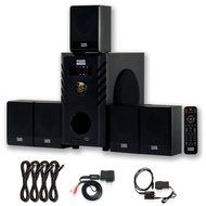 Acoustic Audio AA5104 Home 5.1 Speaker System with Bluetooth Optical Input and 4 Extension Cables
