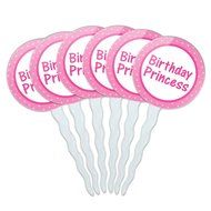 Set of 6 Cupcake Picks Toppers Decoration Birthday Party - Over the Hill Birthday Black Yellow N31