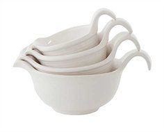 Batter Bowls White Stoneware 4-piece Set