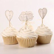 Elfun(TM) Wedding Party Cupcake Topper I Do Just Married Love To Have To Hold Cupcake Decoration -24 count N4