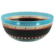 Golden Hill Studio 11" Serving Salad Bowl Hand Painted in the USA by American Artists-Set of 2-Mosaic Chalk Collection...
