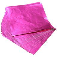TOOGOO(R) 100pcs Square Sweets Candy Chocolate Lolly Paper Aluminum Foil Wrappers Pink N4