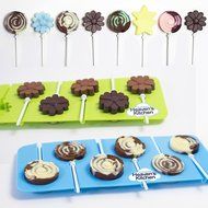 3 Lollipop Molds by Heaven's Kitchen - Flower, Star &amp; Spiral Silicone Chocolate Ice Pops, Baked Candy, Chocolate...