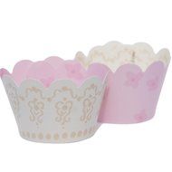 MINI Cupcake Wrappers Red and White Polka Dot, Solid, 24 Wraps, Confetti Couture Party Supplies N19