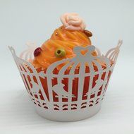 CozyT 50 PACK Birdcage Design Cupcake Wrappers Artistic Bake Cake Paper Cups Vine Lace Laser Cut Liner Baking...