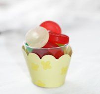 MINI Cupcake Wrappers Red and White Polka Dot, Solid, 24 Wraps, Confetti Couture Party Supplies N25