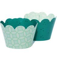MINI Cupcake Wrappers Red and White Polka Dot, Solid, 24 Wraps, Confetti Couture Party Supplies N26