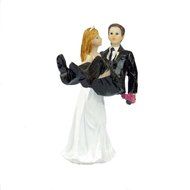 Homanda&reg; A Romantic Dip Dancing Bride and Groom Couple Figurine Wedding Decoration Cake Topper N9