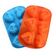 Cake Bread Molds, 2PCS YYP [6 Cavity Heart Shape Mold] Silicone Cake Bread Making Mold for Home Baking - Reusable... N3