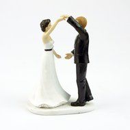 Homanda&reg; A Romantic Dip Dancing Bride and Groom Couple Figurine Wedding Decoration Cake Topper N10