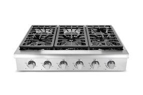 Thorkitchen HRT3618U 36" Pro-Style Gas Rangetop with 6 Sealed Burners, Stainless Steel N2