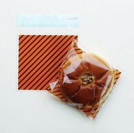 Black Stripe Orange Elegant Design Self Adhesive Seal OPP Envelope Poly Bags for Packaging Wrapping Cookie, Candy... N4
