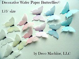 24 Small Assorted Pastel Light Soft Colors Decorative Wafer Paper Butterflies&copy; 1.75&quot; Pre Cut Cake Dessert Decorations N3