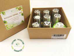 Russian Piping Tips - 44 pcs/set - Stainless Steel Large Icing Nozzles for Cake Cupcake Flower Decorating by VISUON... N7