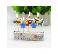 ADELEWAYS Cartoon Animal Party Candles Cake Cupcake Decoration Helicopter and Plane Set of 5 pcs