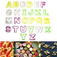 BleuMoo A-Z 26pcs Colored Capital Cutters Letters Cake Molds Alphabet Cookie Cutter Set N6
