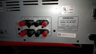 ONKYO M-501 POWER AMPLIFIER 150 WPC INTO 8 OHMS N3