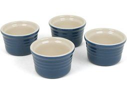 Le Creuset Poterie Stoneware Blue French Ramekins 4-3/4 Ounce, Set of 4