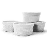 Bia Cordon Bleu Inc 904925 6 Oz White Porcelain Assorted Textured Ramekin 4 Count