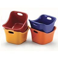 Oven-Safe To: 500&deg; Fahrenheit Stoneware 4-piece Square Ramekin Set
