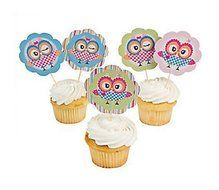Fun Express You&#039;re A Hoot Owl Cupcake Picks - 25 Piece Pack