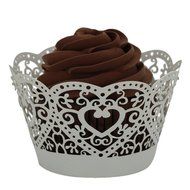 Oksale 25Pcs Christmas Lace Laser Cut Hollow Cup Muffin Holder Cake Paper Case Wraps Cupcake Wrapper for Wedding... N7