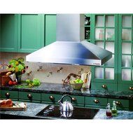 Broan 637004 Island Internal Blower Chimney Mount Range Hood, Stainless Steel, 39.38&quot; N2
