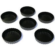 Stately Kitchen's Commercial Grade Non Stick Removable Bottom 5 Inch Mini Quiche Pans / Mini Tart Pans (6 - Pack) N4