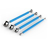 DIAOSnx 4Pcs DIY Metal Ball Cake Fondant Flower Modelling Mold Decorating Tools 8 Head Pen for Sugar Flower N3