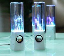 WELLENTWhite Cool LED Dancing Water Show Music Fountain Light Speakers for Phones PC Laptop N2