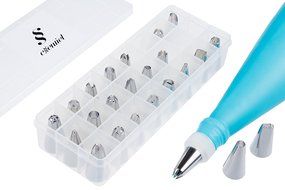 The Best 26 Piece Cake Decorating Kit With Stainless Steel Icing Tips, 1 Coupler And Slicone Pastry Bag Great... N6