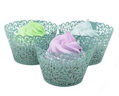 BETOP HOUSE Vine Lace 50-Piece Cupcake Wrappers, Purple N6