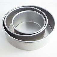 Cake Pan Set of 3, 6&quot;, 8&quot; 10&quot;, Round 3 Inches Professional Aluminium Pans N4