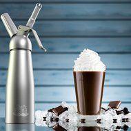 Chef Quality Whipped Cream Dispenser / Cream Whipper, 1 Pint | with 3 Stainless Steel Decorating Nozzles | by... N3