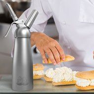 Chef Quality Whipped Cream Dispenser / Cream Whipper, 1 Pint | with 3 Stainless Steel Decorating Nozzles | by... N4