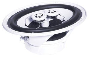 E-AUDIO ELLIPTICAL MOISTURE RESISTANT CEILING SPEAKER WITH TWIN OFFSET TWEETERS N3