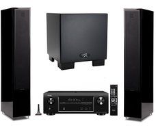 Martin Logan Motion 40 Black Floorstanding Speakers with Dynamo 700W Subwoofer and Denon AVR-X3200W A/V Receiver