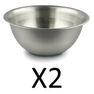 Fox Run 1/2 Quart Stainless Steel Mixing Serving Bowl Salad Batter (2-Pack)