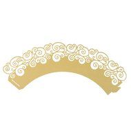 UNIQLED Pack of 60 Artistic Filigree Bake Cake Paper Cups Little Vine Lace Laser Cut Cupcake Wrappers Baking Liners... N9