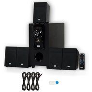 Acoustic Audio AA5150 Home Theater 5.1 Speaker System with USB Bluetooth FM and 4 Extension Cables