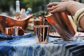 Sertodo Apa Cups, set of 4, Hammered Copper, 18 fluid ounces N5