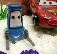 Cars 14 Piece Birthday Cake Topper Set Featuring Tow Mater, Sarge, Lightning McQueen, Fillmore, Luigi, Guido with... N6