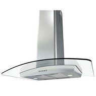 Miseno MH00436G 750 CFM 36 Inch Stainless Steel Island Range Hood with Dual Halo, Stainless Steel / Glass N2