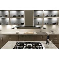 Miseno MH00436G 750 CFM 36 Inch Stainless Steel Island Range Hood with Dual Halo, Stainless Steel / Glass N3