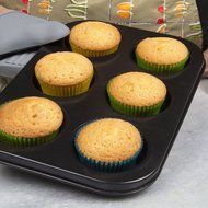 12 Cup Muffin Pan, Non-Stick Bakeware for Perfect Cupcake Results Made of Black Aluminum by Topenca